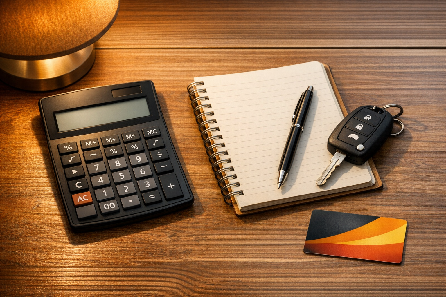Simulation de budget automobile sur carnet sans chiffres inventés