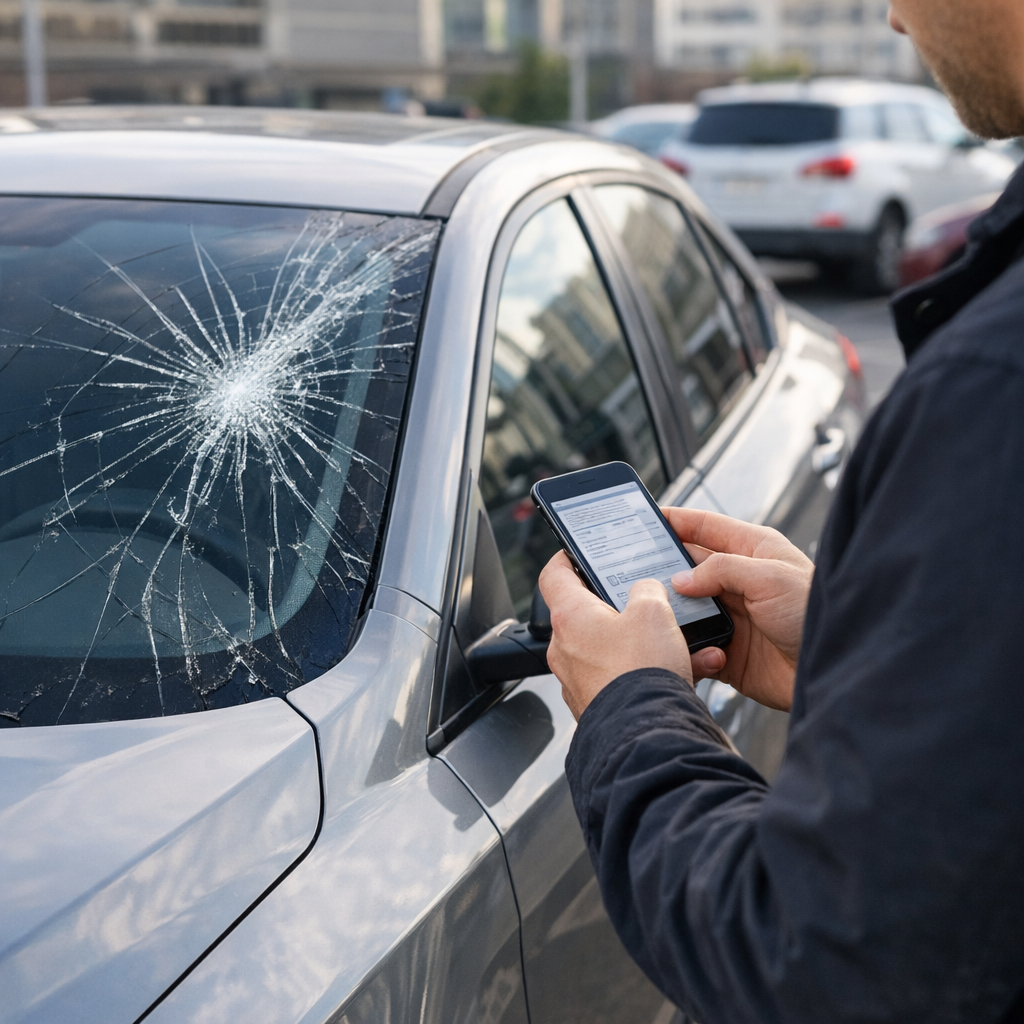 Pare-brise endommagé et assurance : décider avant de déclarer