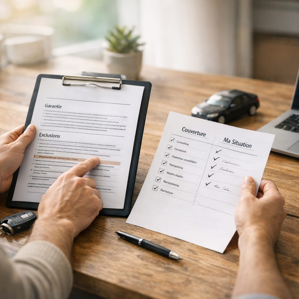 Comparer les garanties et les exclusions de contrat avec votre situation réelle