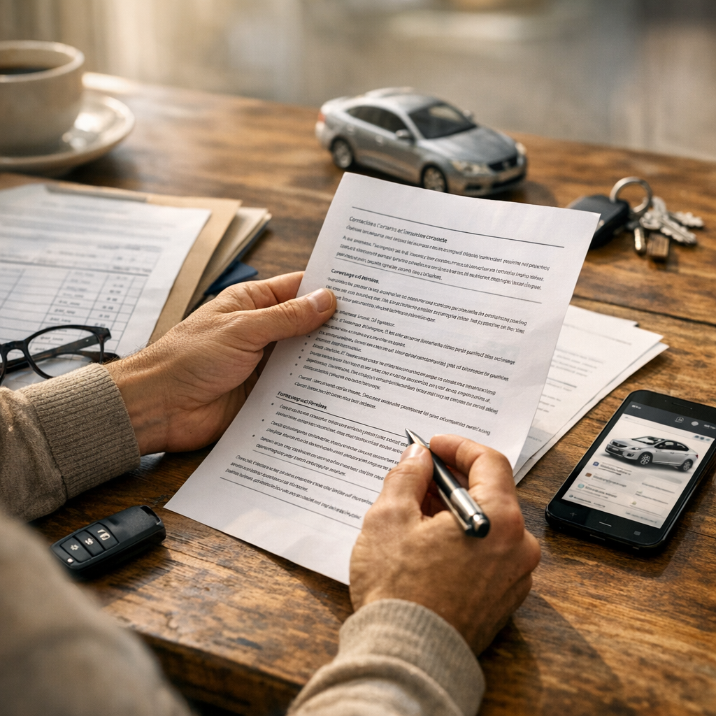 Si le FVA indique un contrat actif, quelles clauses du document papier ou PDF faut-il relire ?